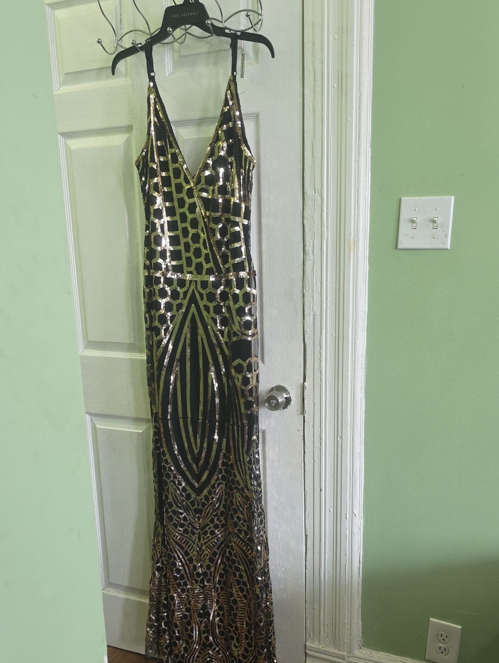Daisy Black & Gold Sequin Maxi Dress